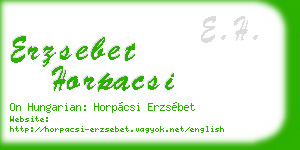 erzsebet horpacsi business card