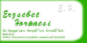 erzsebet horpacsi business card